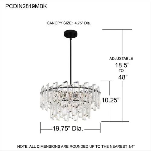 Quoizel PCDIN2819MBK OPEN BOX Dion Pendant Matte Black - Picture 9 of 9