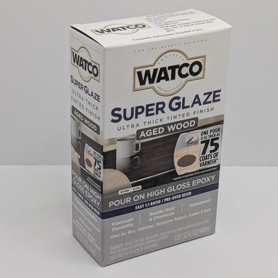 Rust-Oleum Watco Super Glaze Pour On High Gloss Epoxy 1 Quart Aged Wood (50)