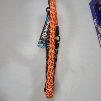 Rok Straps stretch dog leash Lrg 60 + lb 54'' reflective Orange/Black NEW W/ TAGS