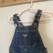 OshKosh B'gosh Blue Denim Overalls 24 Months 100 Cotton Pockets