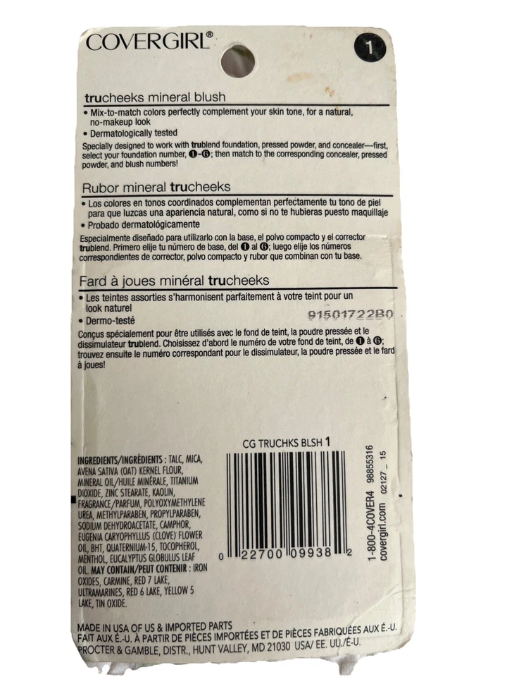 Covergirl Trucheeks Minerals #1 Blush NIP - Image 2 of 2