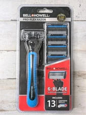 BELL & HOWELL PRO FLEX Razors 6 Precision Blades w/ 13 Refill Cartridges - NEW