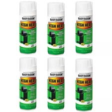 Rust-Oleum 12 oz. High Heat Enamel Flat White Spray Paint for Metal (6-Pack)