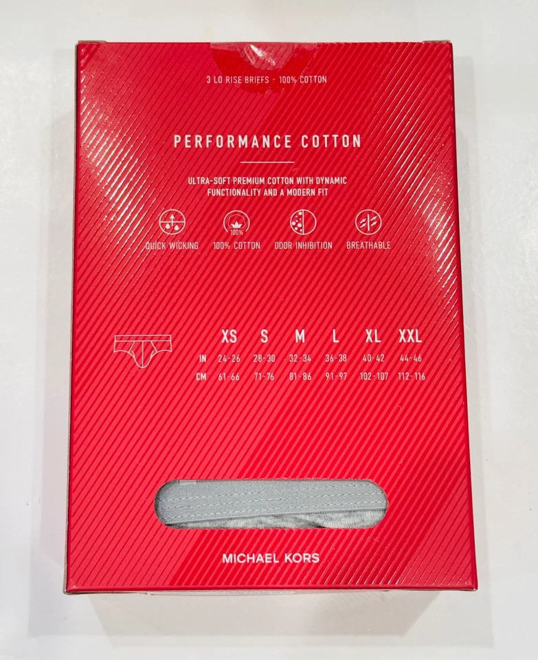 NUEVO EN CAJA PAQUETE DE 3 CALZONCILLOS ROPA INTERIOR 100 % ALGODÓN MICHAEL KORS, talla XL (40-42) para hombre Foto 2 de 4