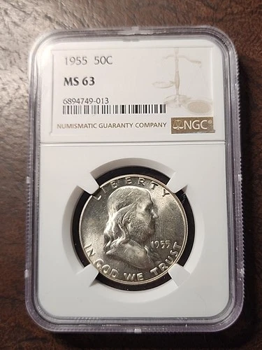 1955 Bugs Bunny P NGC MS63 Franklin Half Dollar 50c