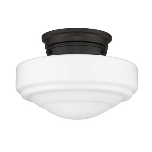 Golden Lighting 0508-SF Ingalls 12"W Semi-Flush Ceiling Fixture - Black - Picture 11 of 12