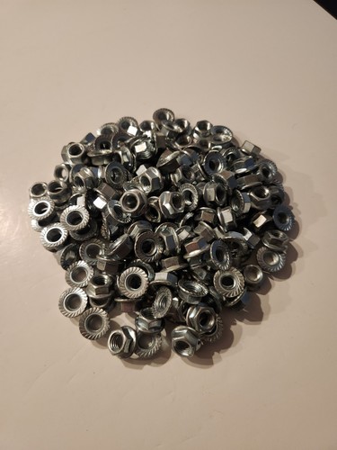 8 Lb Lot Of Used 1/2"-13 Serrated Flange Lock Nuts / Wiz Nuts Approx 180