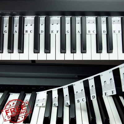 QMG 88 Key Piano Keyboard Notes Reusable Learning Rake Labels