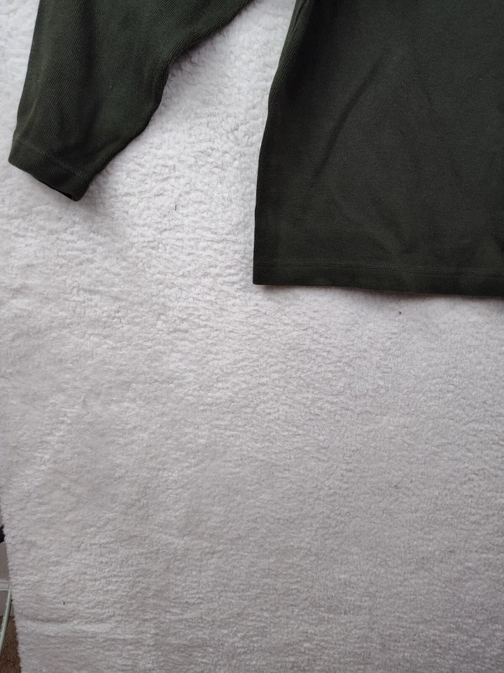 Suéter Pullover Covington Hombre Medio Verde 100% Algodón Manga Larga 1/4 Cremallera Foto 4 de 4