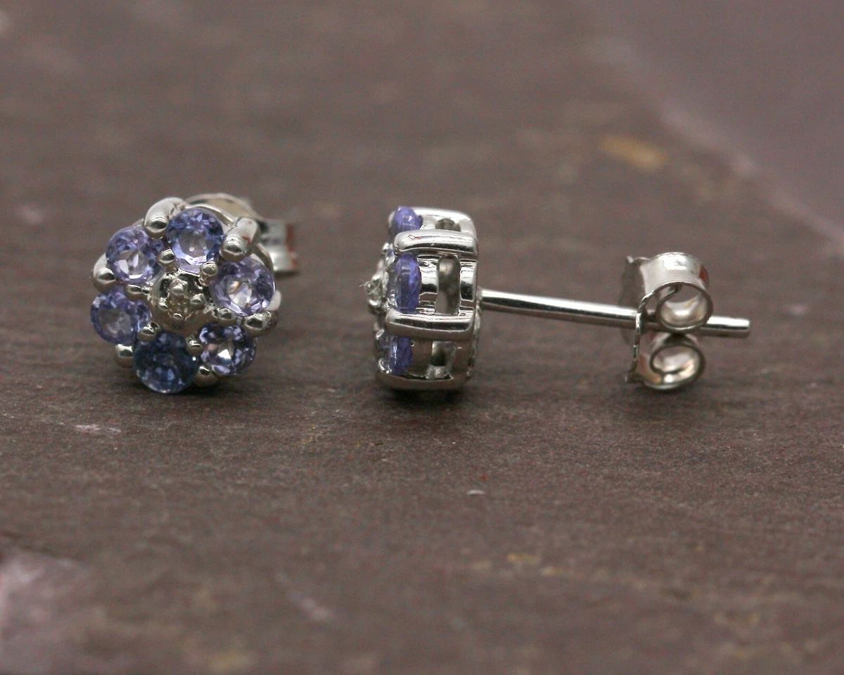 Orecchini a goccia in tanzanite naturale, gioielli pendenti in