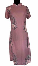 Vintage Beautiful Pink Floral Ladies Dress Size UK 10 EU 38 New