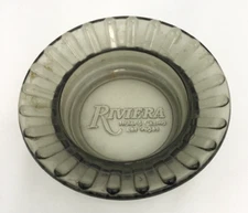 Ashtray Glass Cigarette Holder Retro Vintage 4.5 Inch Round Riviera Hotel Casino