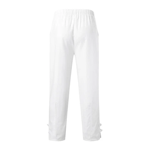 Men's Summer Cotton Linen Drawstring 3/4 Length Pants Casual Baggy Capri Shorts - Bild 8 von 39