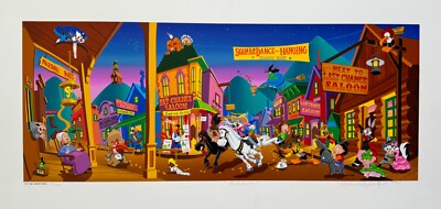 Melanie Taylor Kent Tune Town Hand Signed Serigraph Warner Bros