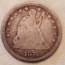 1876 US Seated Liberty Quarter 25 Cents