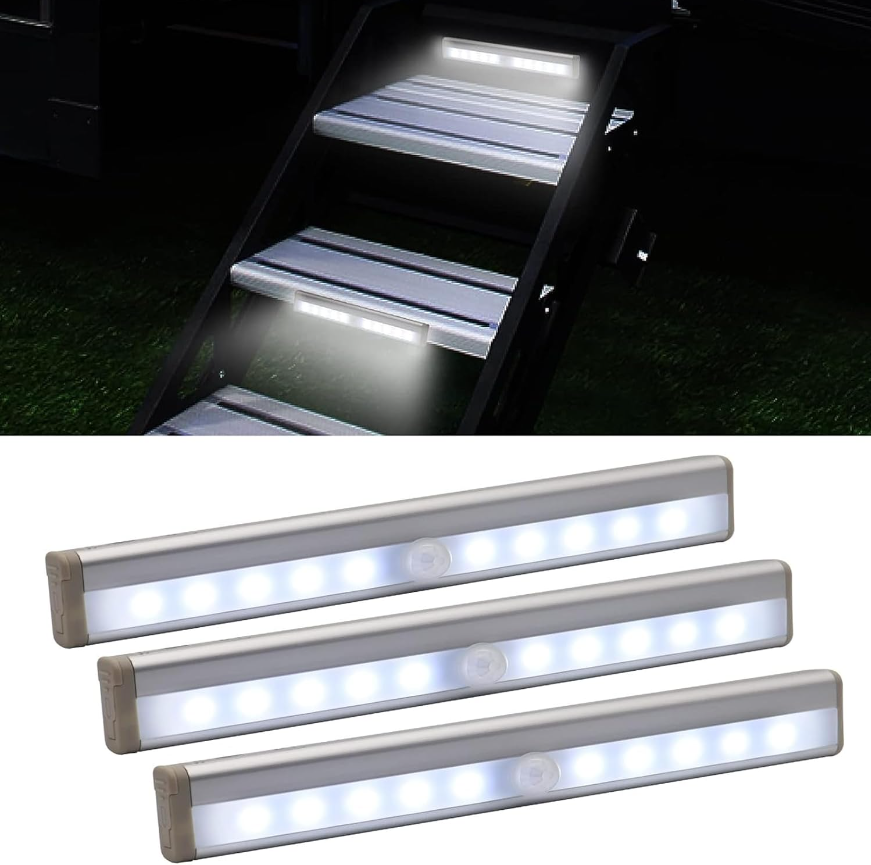 Motion Sensor LED Lights RV Step Light Under Motorhome 10 LED Battery