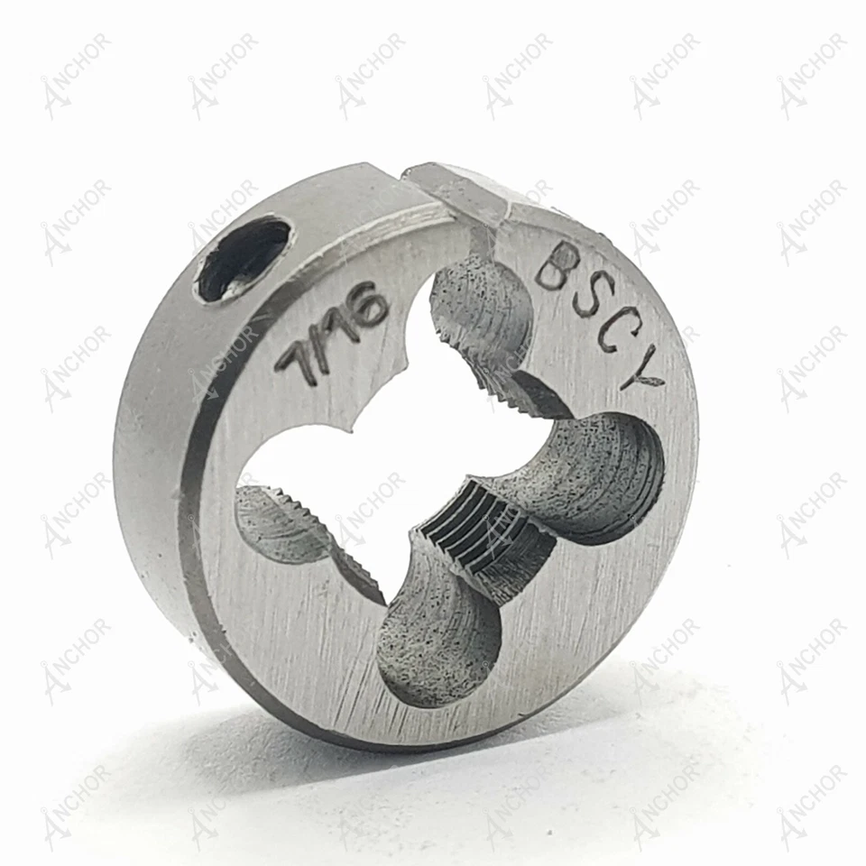Anchor BSCY Die 7/16" x 26 TPI Round Split Die 1” OD British Cycle Thread 7/16