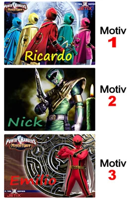 Unterlage * POWER RANGER * ca. 40 x 29 cm - mit Name - Kneten, Basteln, Essen...