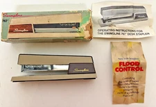 Vintage Swingline Stapler Brown 2 Tone 767 Desk Top ~ Nice w/ Box ~Working