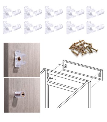 False Front Cabinet Clips, 10 Pairs with Screws Reinforced Sink Tip-Out Snap ...