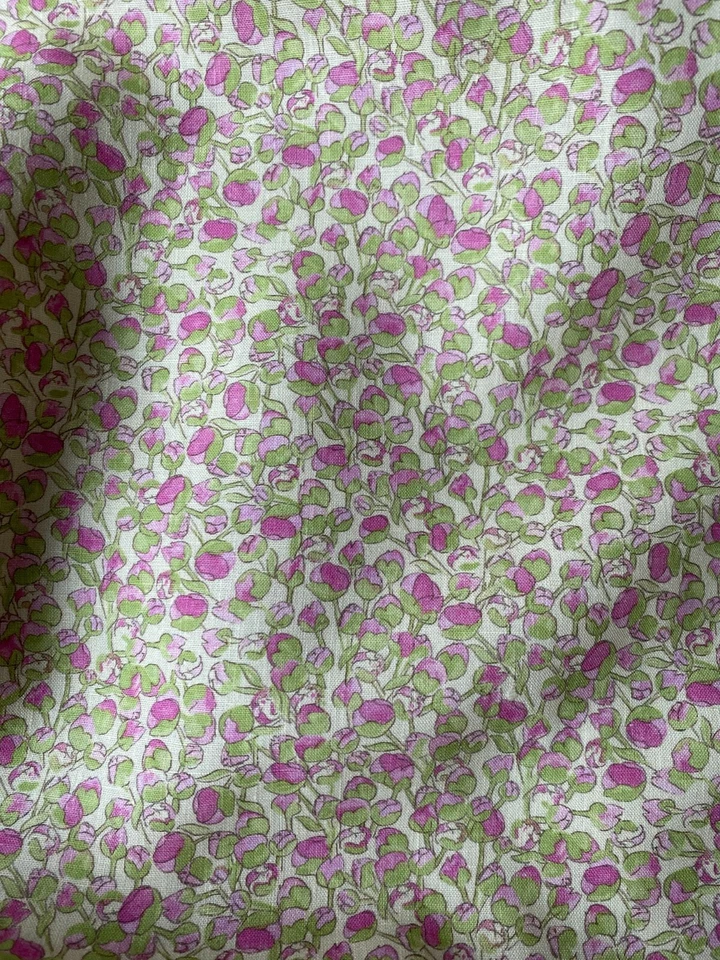 LIBERTY HOME ARTS CORTINA DISEÑO TELA "Eliza" 10 metros 100% LINO ROSA/VERDE Foto 3 de 4