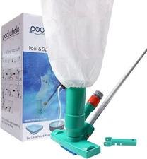 Pool Spa Pond Mini Jet Vac Vacuum Cleaner w/Brush, Bag,6 Sections Telescopic Pol