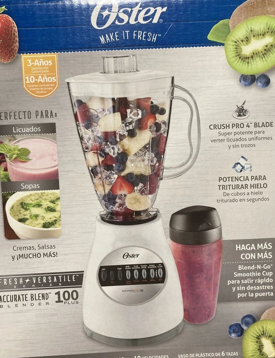 Oster Accurate Blend White Blender And Blend N Go Smoothie Cup Ice Crush  Power