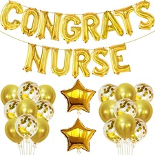 Katchon Congrats Nurse Balloons Banner Set - 16 Inch Pack Of 35 | Nurse Party...