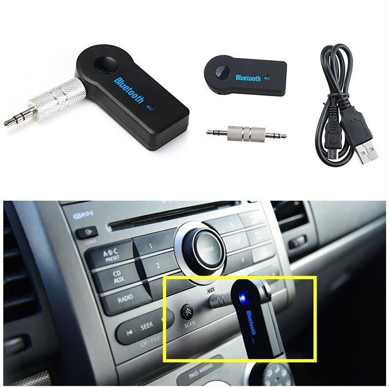 WIRELESS BLUETOOTH 3.5MM AUX AUDIO STEREO MUSIC HOME CAR RECEIVER ADAPTER  - Image 4 of 4