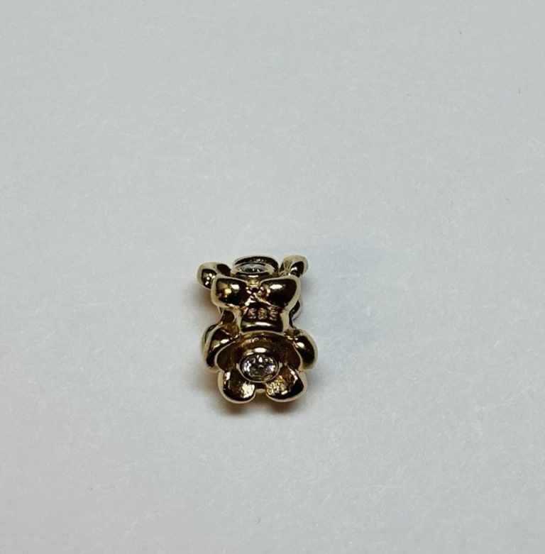 Pandora 14k Yellow Gold Flower with Diamond Bead Charm 750271D - Image 2 of 4