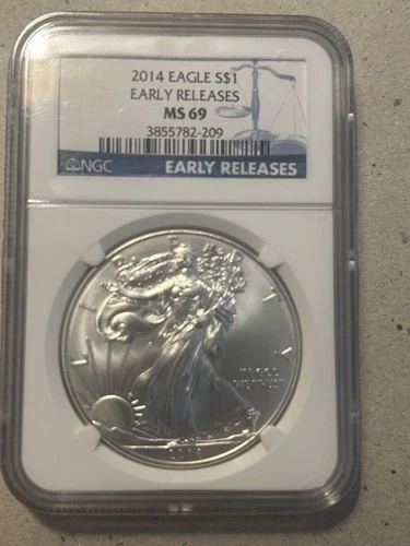 2014 Silver American Eagle 1 Ounce .999 Fine Silver NGC MS 69 Early Release