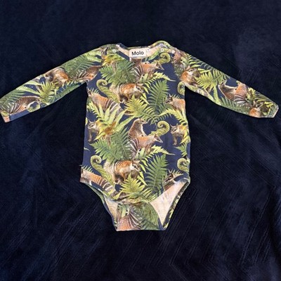 Molo Kids Foss Bodysuit Fern Friends Numbat Organic Cotton Long Sleeve Size 86