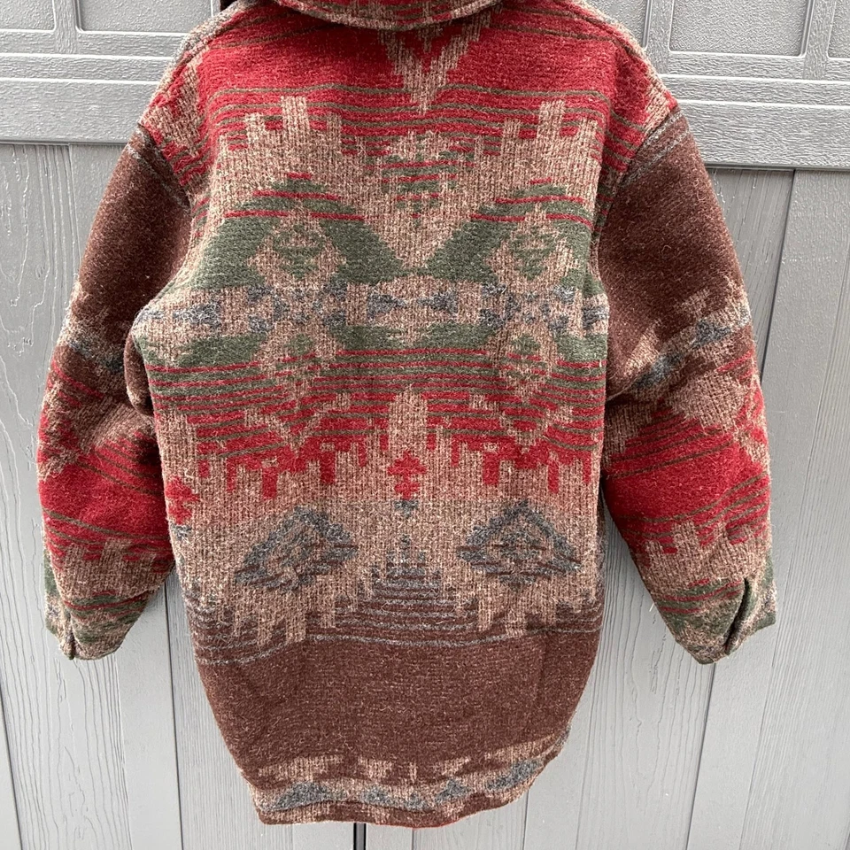 Abrigo de lana manta azteca Woolrich años 90 L Foto 2 de 4
