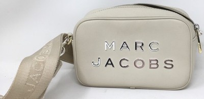 MARC JACOBS The Flash Luxury Designer Cream Leather Crossbody Bag Purse