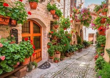 Fabric Italy Town Street Backdrop 7x5ft Photography Italian Party Props