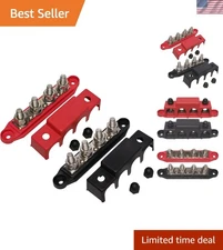Red & Black 3/8" 4 Stud Bus BAR Power Distribution Block - Made in The  - for...