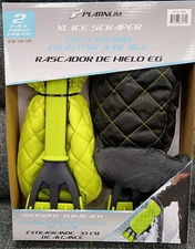 Platinum Series XL Ice Scraper / Snow Gloves (2 pack) Green/Black NIB