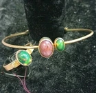Handmade Natural Black Opal Bracelet And Ring Set 925 Sterling Silver