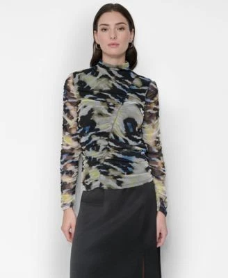 DKNY Womens Printed Mock-Neck Long 755403169976 LARGE RT $99.0 #3