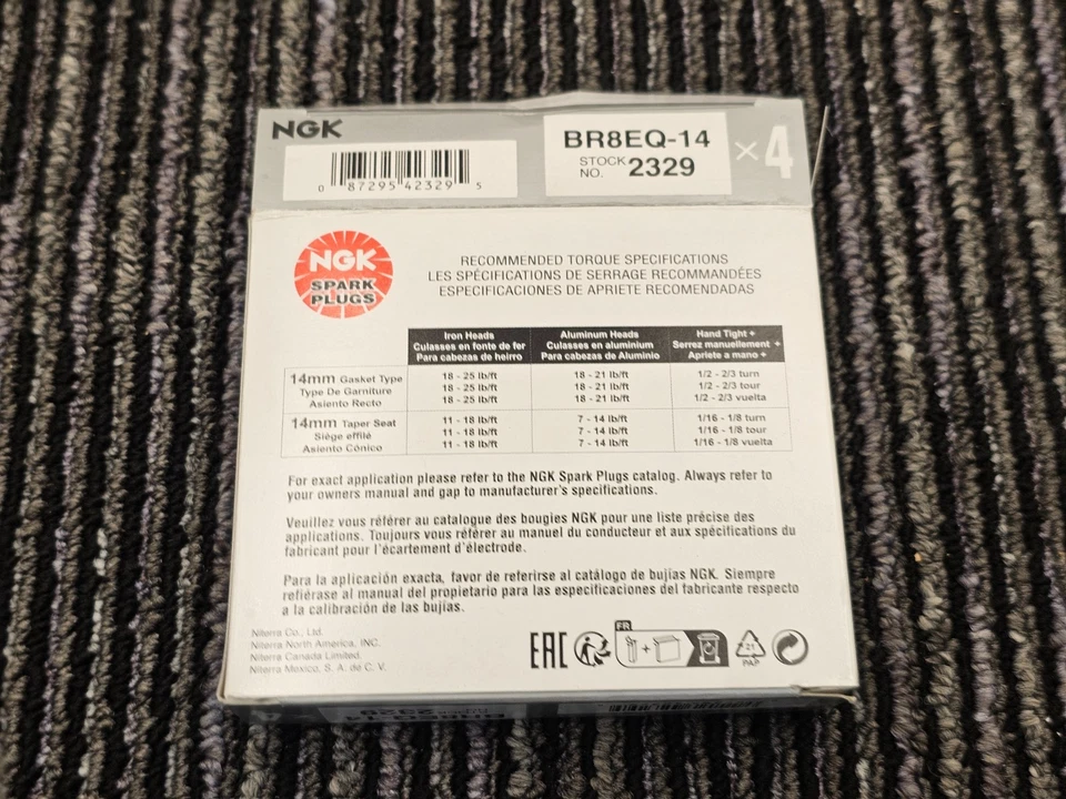 (CANTIDAD 4) NGK 2329 BR8EQ-14 bujía multitierra compatible con Mazda RX7 1981-1983 Foto 4 de 4
