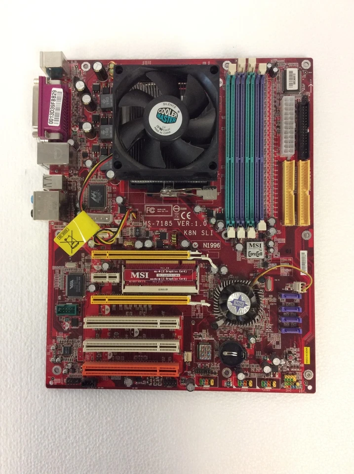 MSI MS-7185 K8N Motherboard Socket 939 w/ Msi Ms-4057 Graphic Card, WORKING - Image 4 of 4