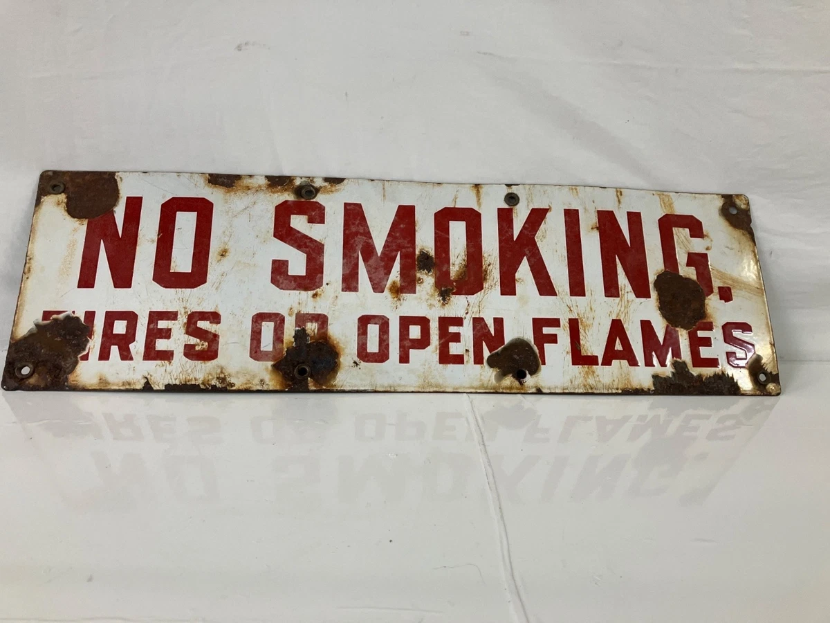 送料無料メイドUS・アンティーク看板・1963年製 NO SMOKING サイン Vintage No Smoking Sign In Original Advertising Signs (1930-1969
