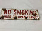 Vintage Porcelain "No Smoking" Sign 30" x 9"