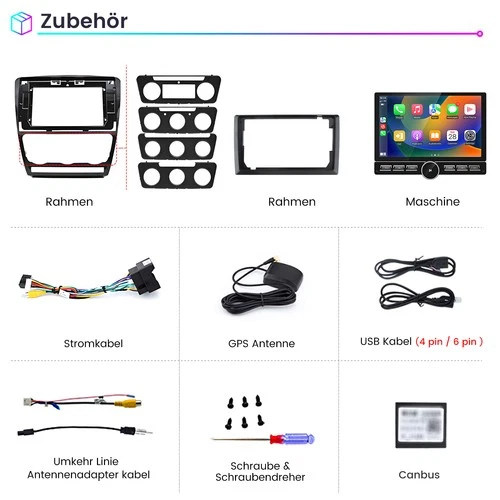 Android 14 10.6'' Für Skoda Octavia 2 1Z3 1Z5 2004-2013 Autoradio GPS Navi WIFI - Bild 19 von 21