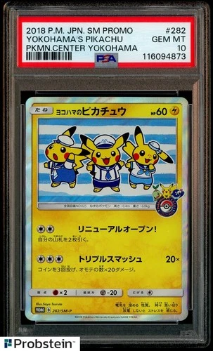 2018 Pokemon Japanese SM Promo Pokemon Center Yokohama's Pikachu PSA 10