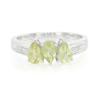 Cavill Damenring Silber Platin Kupfer Turmalin 1,22Ct Zirkon 1,23Ct