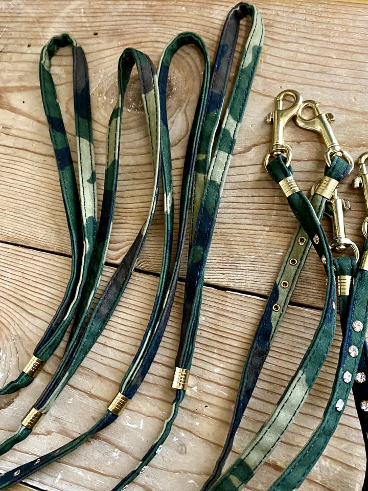 Lote de 4 Nuevas Correas Camuflaje Verde Camuflaje 4 Pies Estrás Bling Delgadas 3/8" Foto 4 de 4