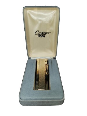 【ビンテージ】ZIPPO Contempo VTG Zippo Contempo Butane Lighter - Gold tone Finish with