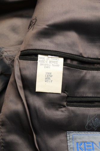 KENZO Chaqueta Paño Lana Rayas 48 Negro - Imagen 5 de 6