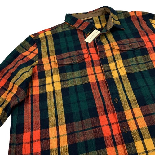 Camisa de franela texturizada LL Bean Signature Heritage para hombre talla XXL dorada oscura nueva con etiquetas - Imagen 3 de 8